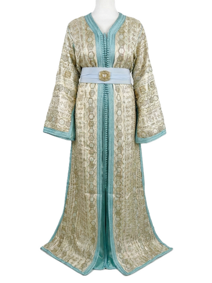 Takchita brocard doré bleu ciel